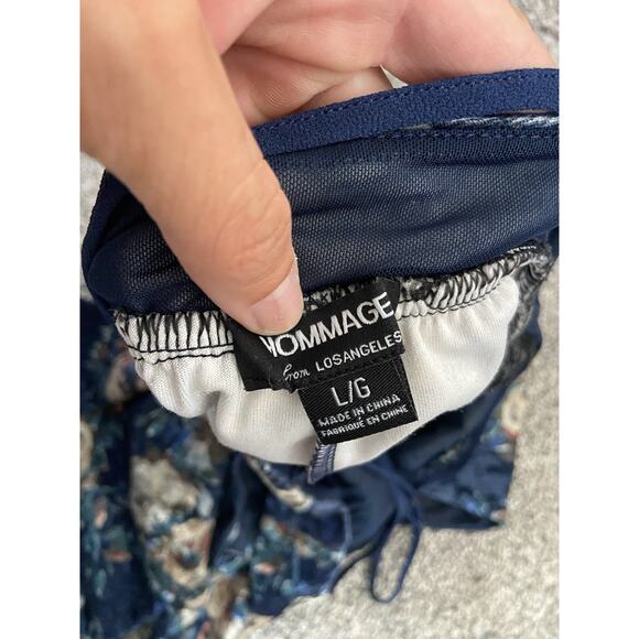 Hommage Crushed Velvet Floral Romper Large Vamp Whimsygoth Fairy Y2K Witchy - Picture 5 of 8